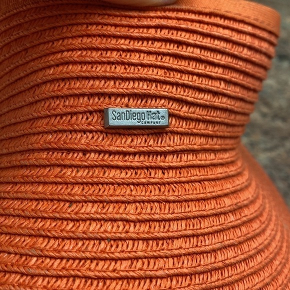 San Diego Hat Co. Sun Visor Womens OS Orange Velcro packable paper Beach Vacay - Picture 4 of 10